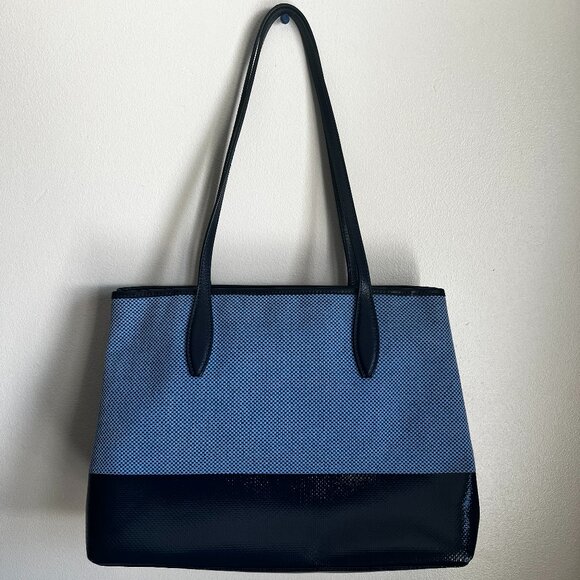 Kate Spade Blue Canvas Street Tote Bag - Picture 2 of 15